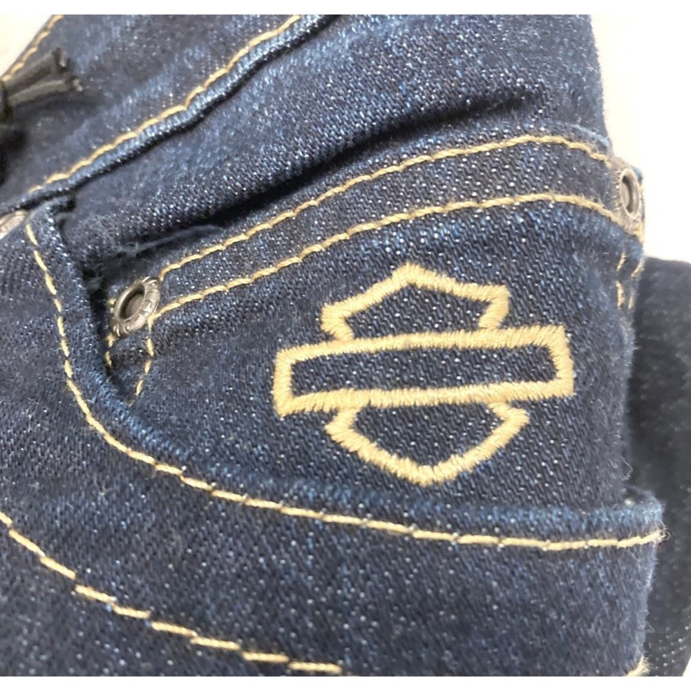 Harley Davidson Jeans Bootcut Mid-Rise Embellished Pocket Womens 14 Dk Wash NEW - Picture 12 of 16